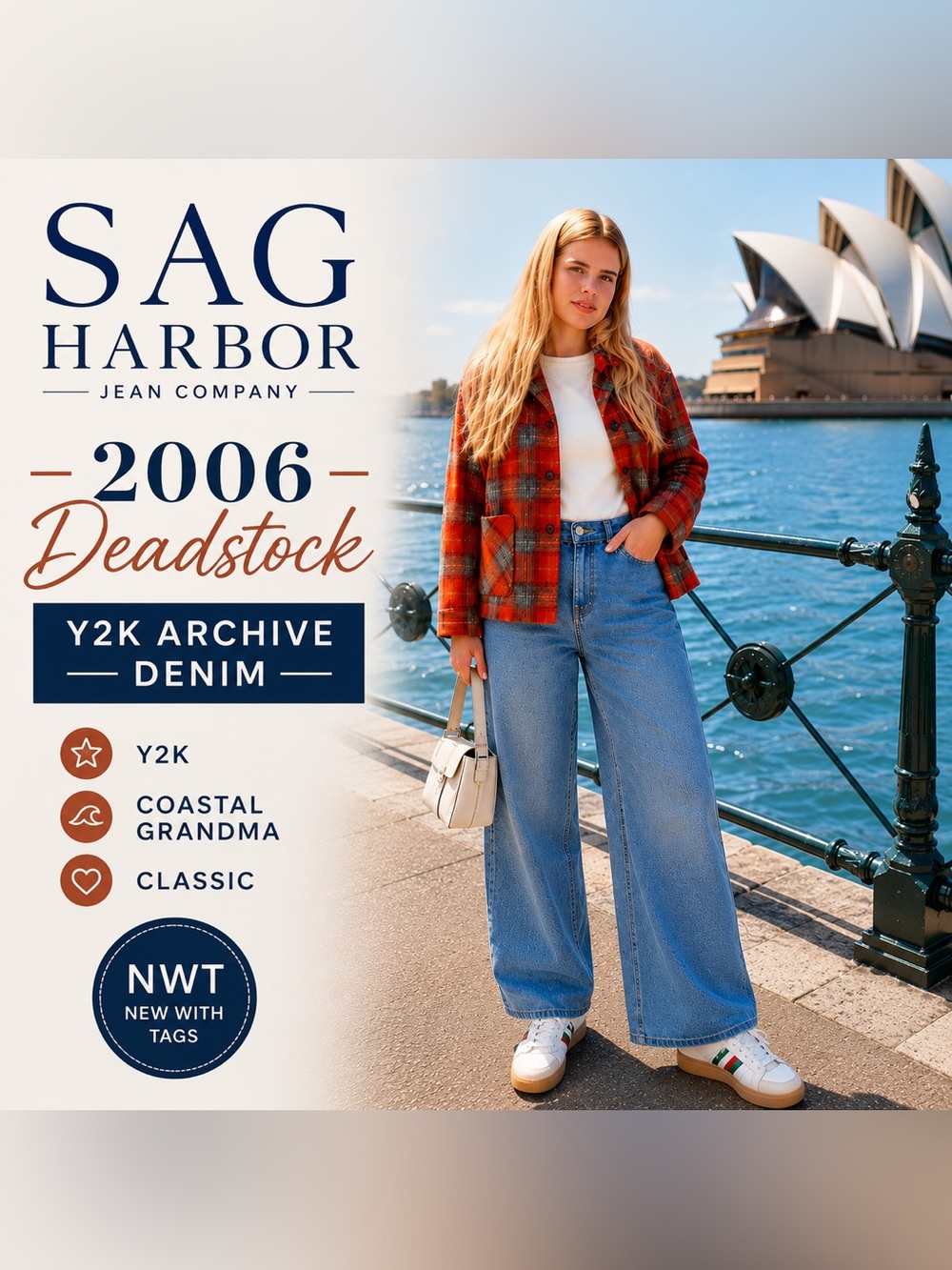 Vintage 2006 SAG Harbor Deadstock Relaxed Jeans 14P NWT Y2K
